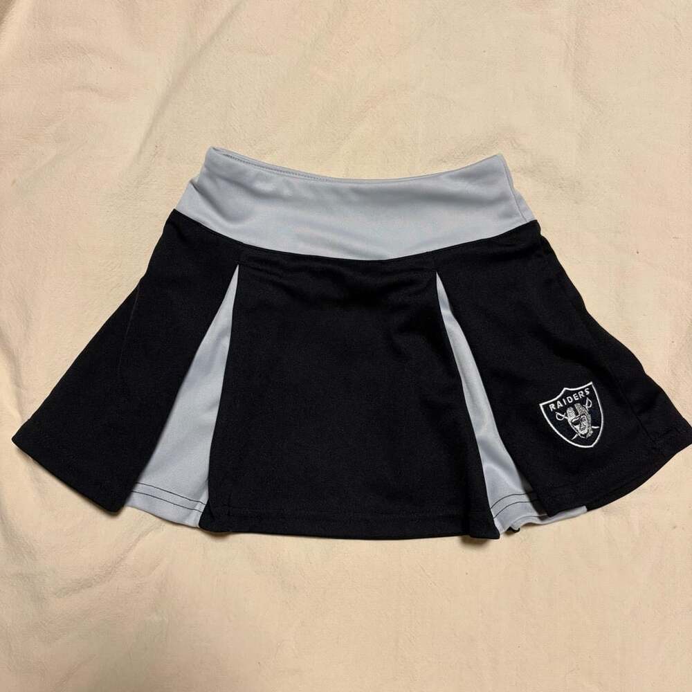 Las Vegas Raiders Cheer Skirt Size 4T Black Gray NFL Toddler Girls